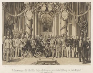 Erinnerung an die feierliche Schlusssteinlegung der Rudolfstiftung im Rudolfspital 1864